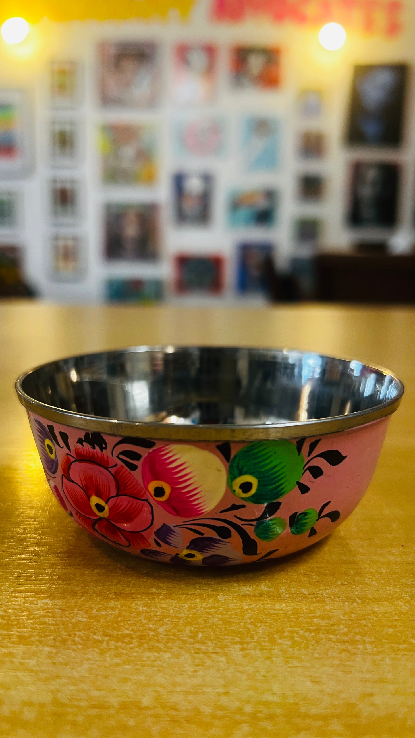 Hand‑Painted Kashmiri Enamelware Bowl