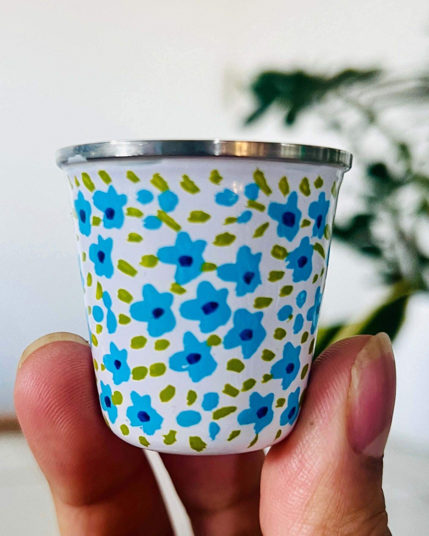 Hand‑Painted Kashmiri Enamelware Cup