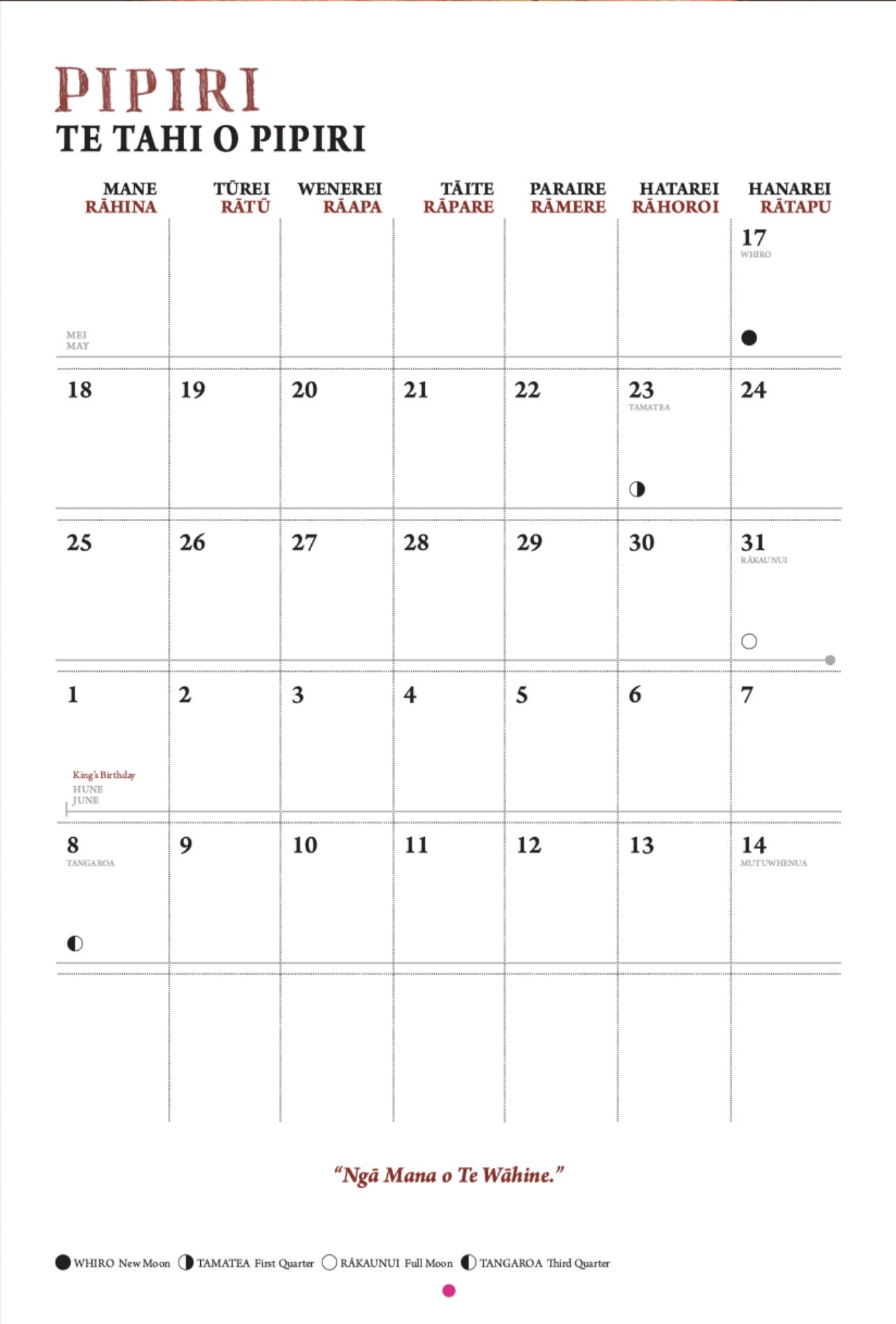 Maramataka Matariki 2026-2027 Lunar Calendar