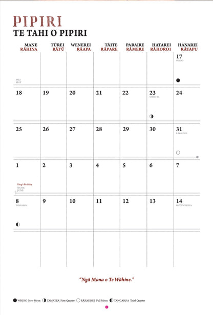 Maramataka Matariki 2026-2027 Lunar Calendar