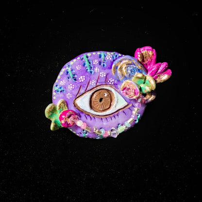 Hand Painted Ceramic Brooch