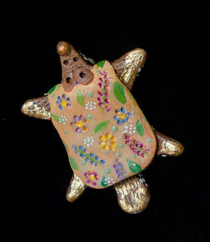 Hand Painted Ceramic Brooch
