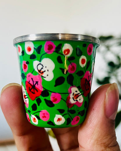 Hand‑Painted Kashmiri Enamelware Cup