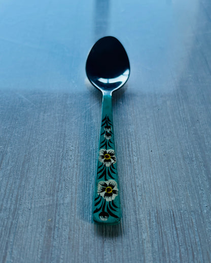 Hand‑Painted Kashmiri Enamelware Spoon