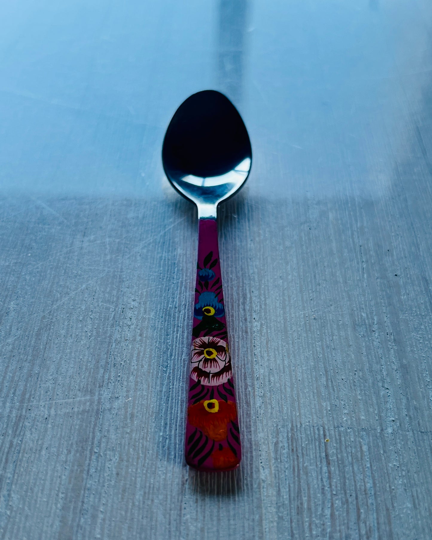 Hand‑Painted Kashmiri Enamelware Spoon