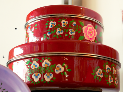 Hand‑Painted Kashmiri Enamelware Flat Top Box