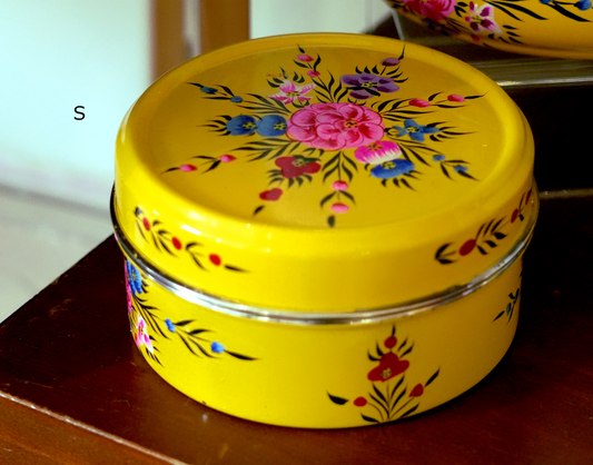 Hand‑Painted Kashmiri Enamelware Flat Top Box