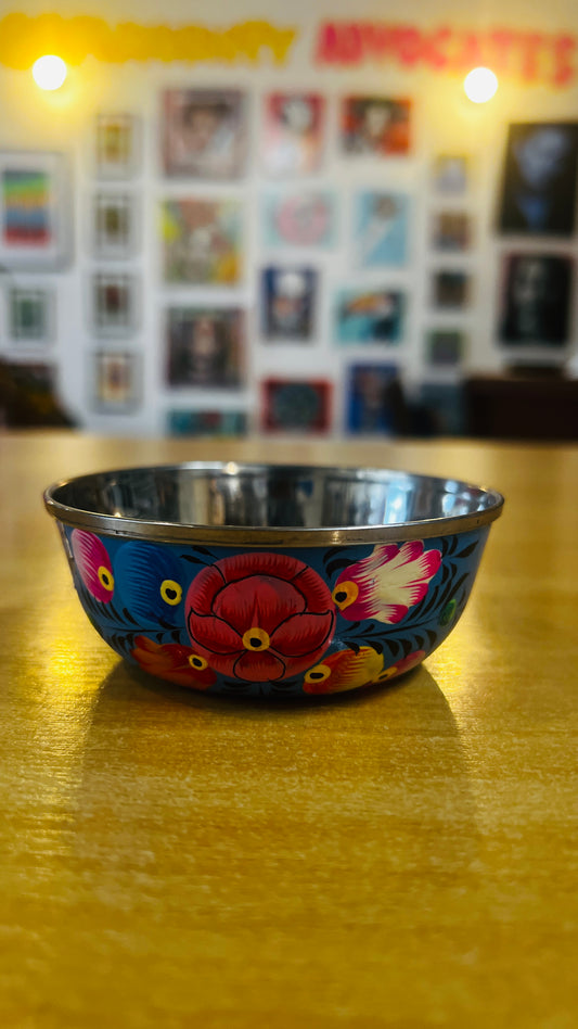 Hand‑Painted Kashmiri Enamelware Bowl