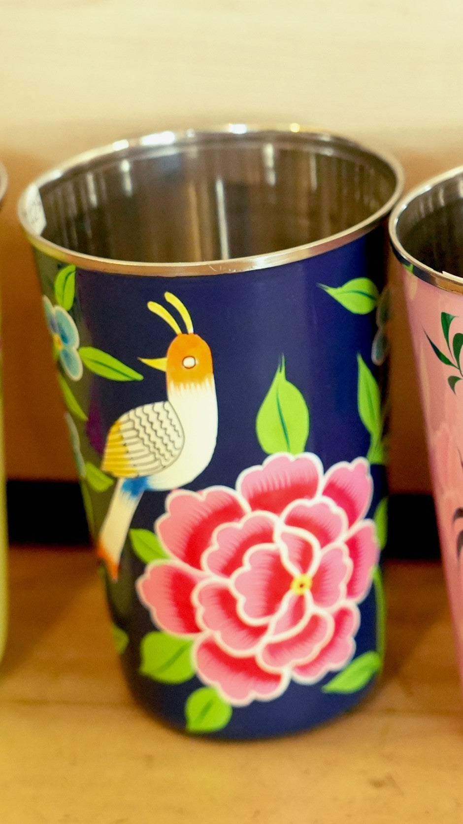 Hand‑Painted Kashmiri Enamelware Cup