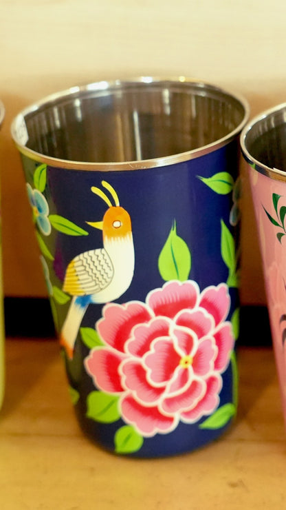 Hand‑Painted Kashmiri Enamelware Cup