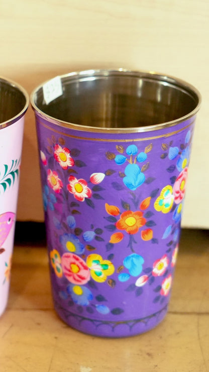 Hand‑Painted Kashmiri Enamelware Cup