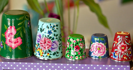 Hand‑Painted Kashmiri Enamelware Cup