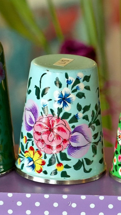 Hand‑Painted Kashmiri Enamelware Cup