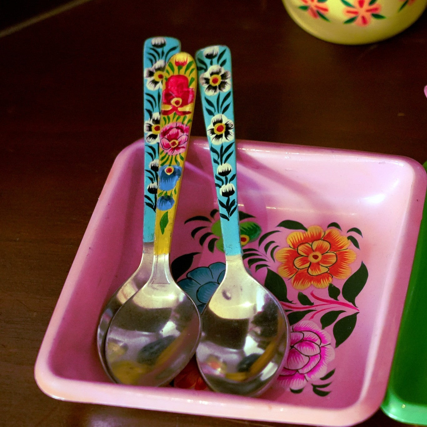Hand‑Painted Kashmiri Enamelware Spoon