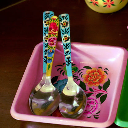Hand‑Painted Kashmiri Enamelware Spoon