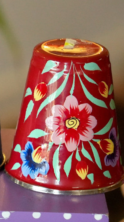 Hand‑Painted Kashmiri Enamelware Cup