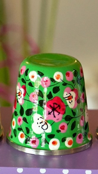 Hand‑Painted Kashmiri Enamelware Cup