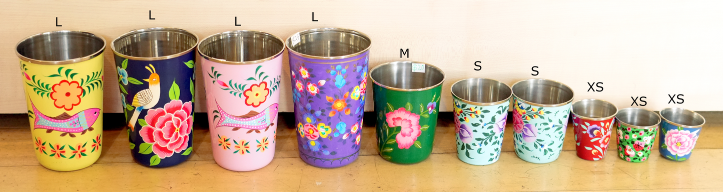 Hand‑Painted Kashmiri Enamelware Cup